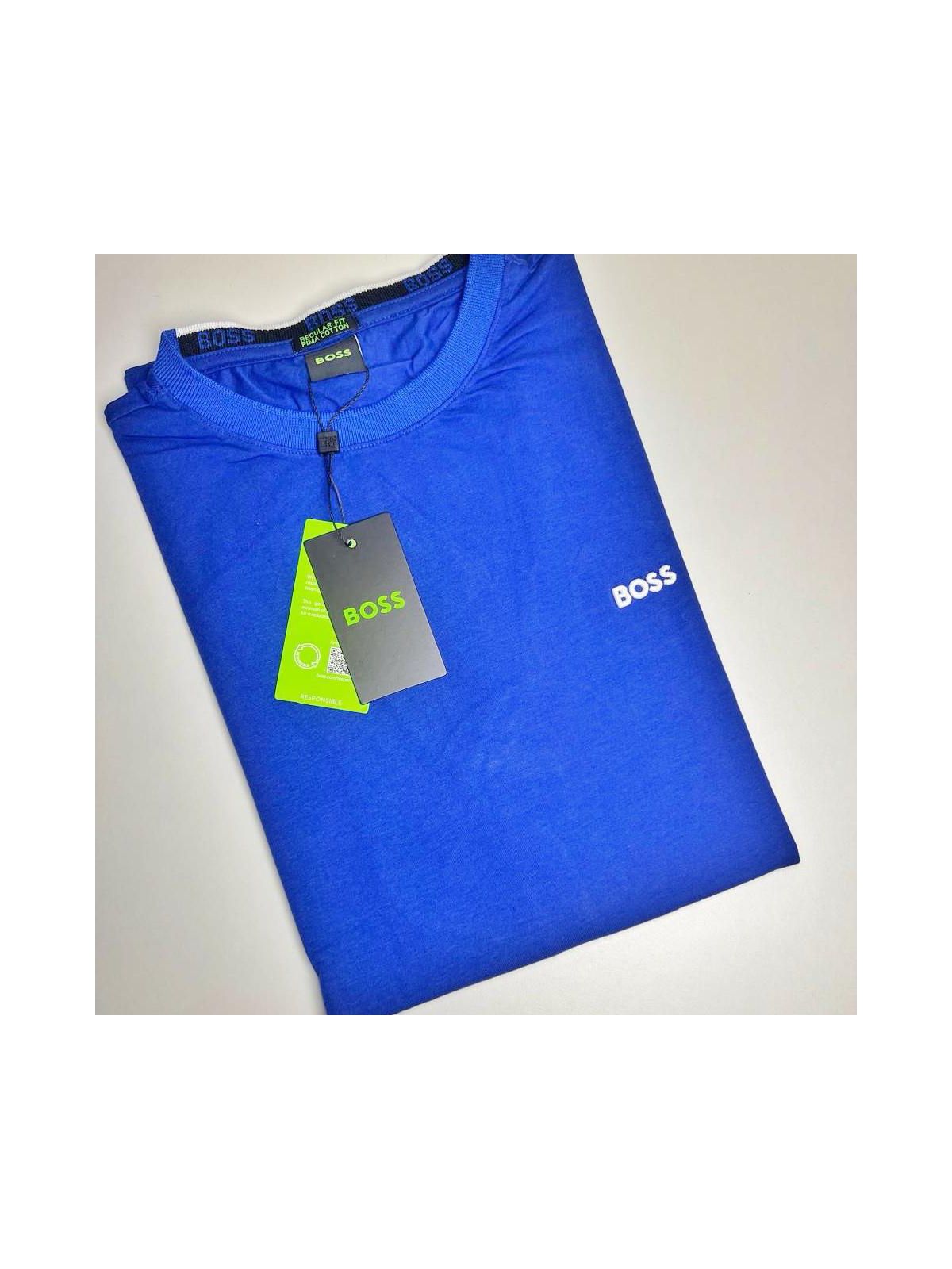 CAMISETA HUGO BOSS Azul - Egipcia - SP GRIFES - Camisetas Importadas no Atacado