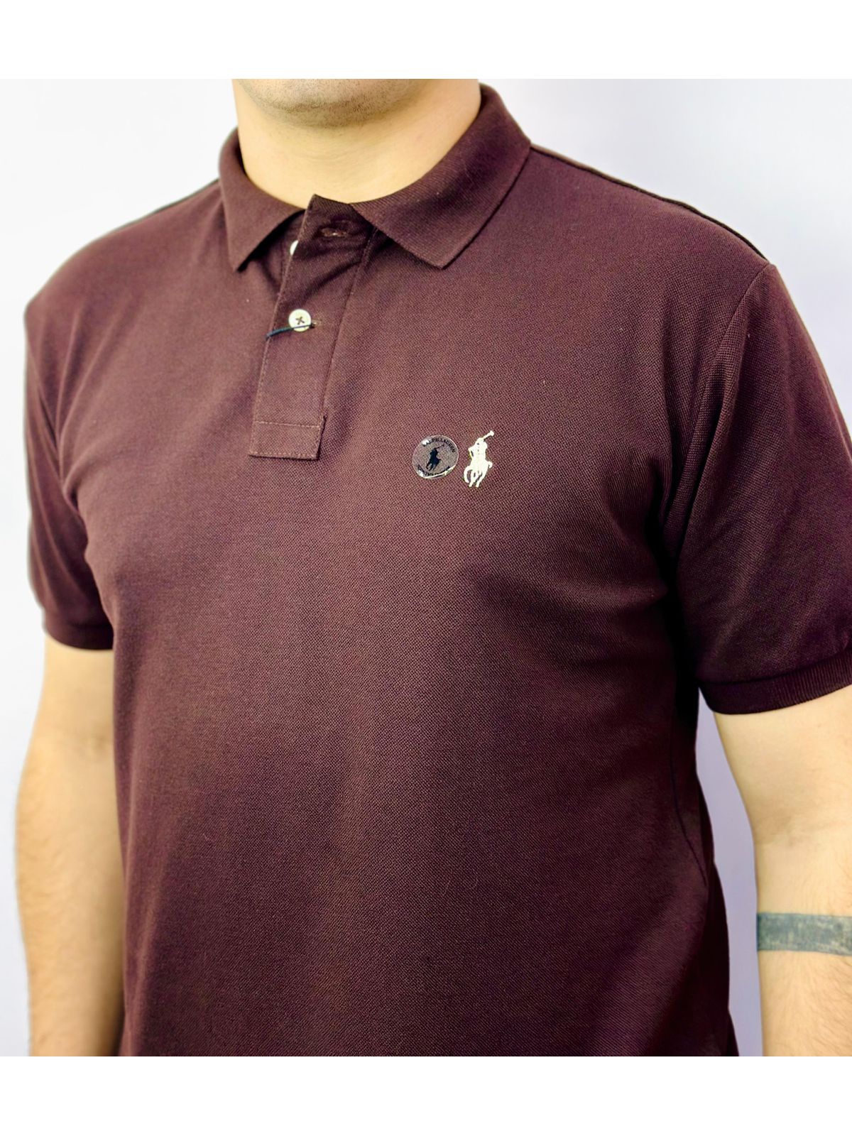 Gola Ralph Lauren Marrom - SP GRIFES - Camisetas Importadas no Atacado