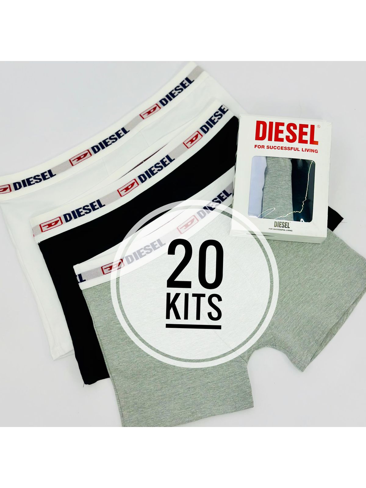 20 Kit Cueca Diesel - Sem Caixa (contém 20-m/20-g/... - SP GRIFES - Camisetas Importadas no Atacado
