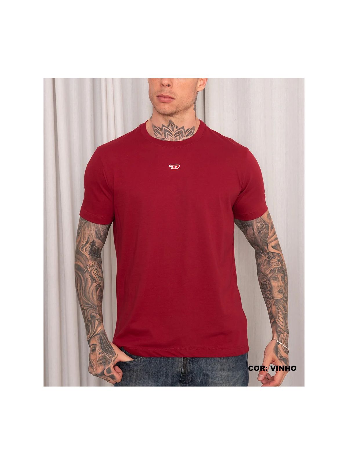 Camiseta Diesel - Vinho - SP GRIFES - Camisetas Importadas no Atacado