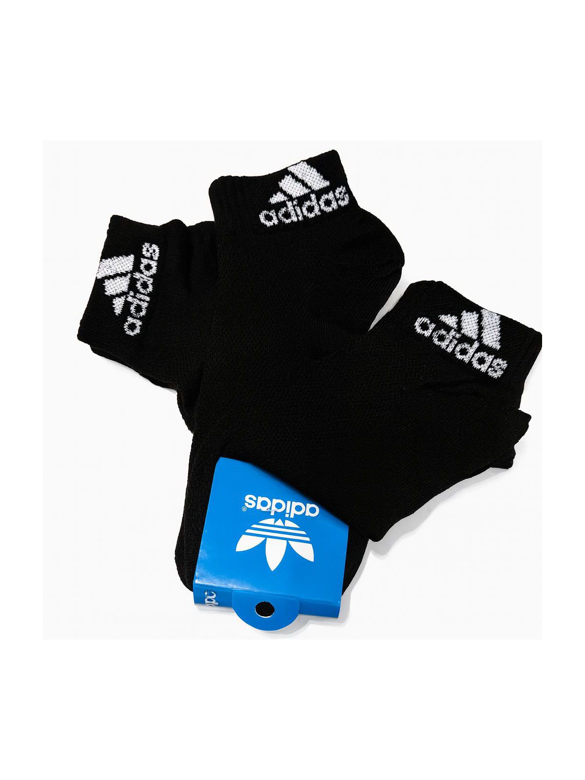 KIT 3 MEIAS ADIDAS MASCULINAS CANO CURTO - PRETA - SP GRIFES - Camisetas Importadas no Atacado