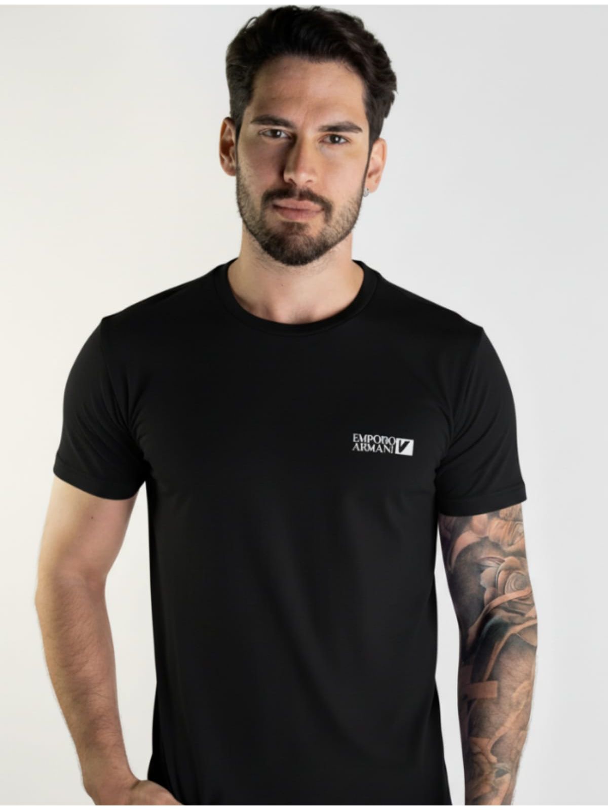 Camiseta Básica Armani - preta - Egipcia - SP GRIFES - Camisetas Importadas no Atacado