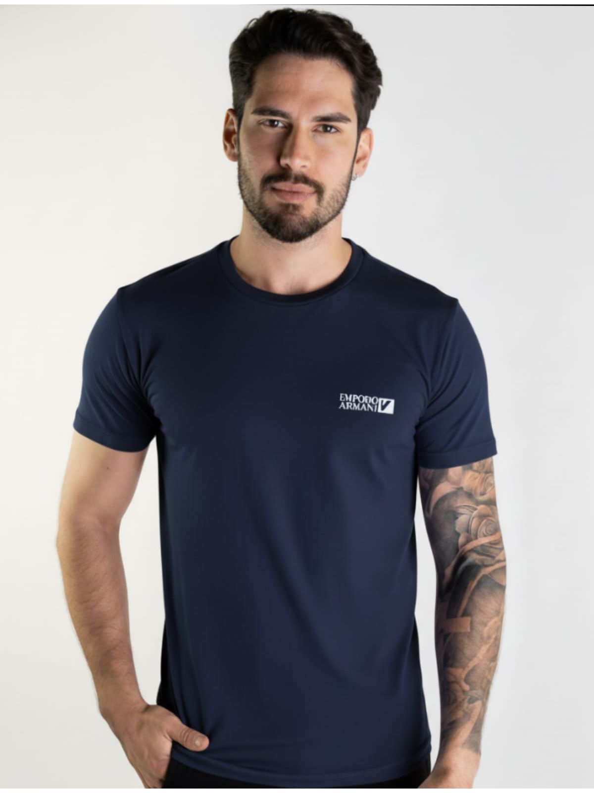 Camiseta Básica Armani - Marinho- Egipcia - SP GRIFES - Camisetas Importadas no Atacado