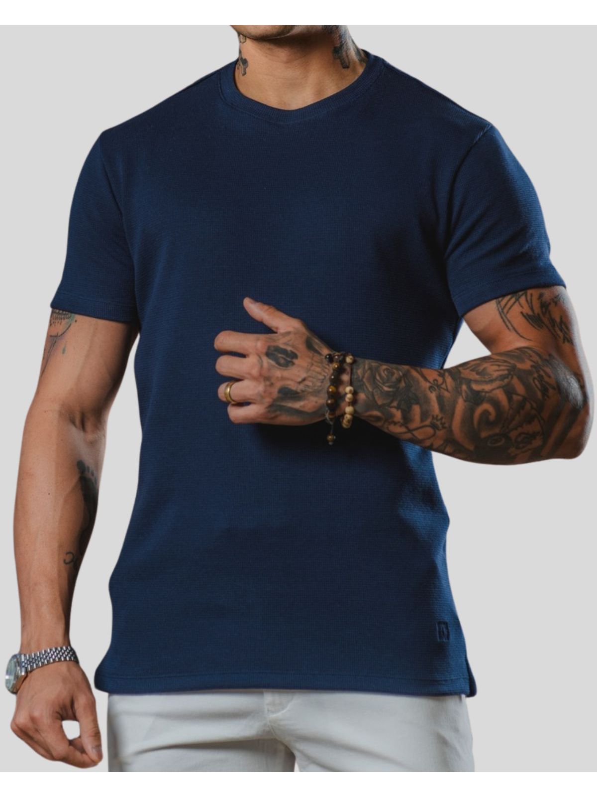 Camisa Em Tricô Oxing Marinho 120725 - 64402 - Teselli