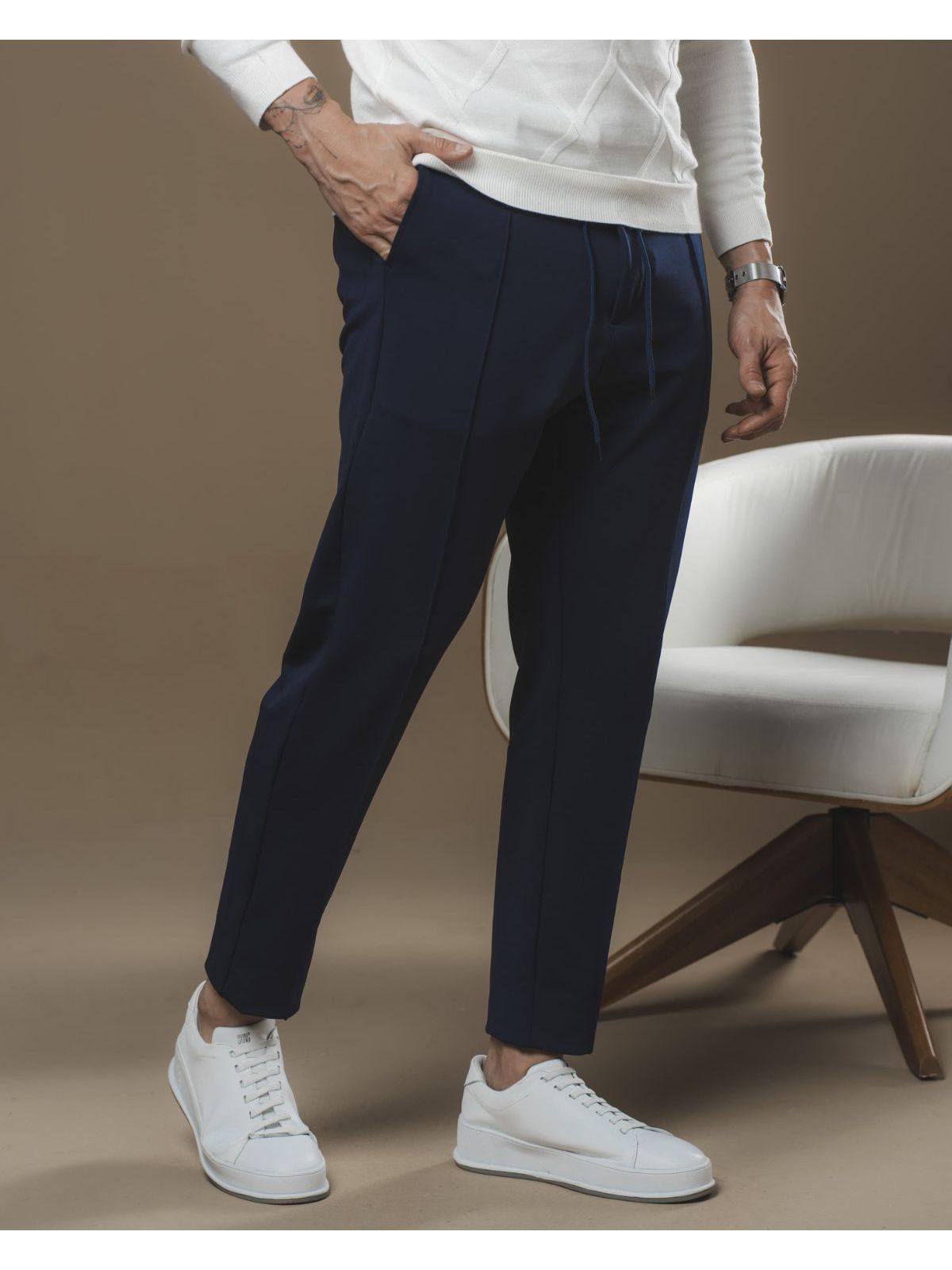 Calça Jogger Teselli OX Ponto Roma Marinho 400430 ... - Teselli