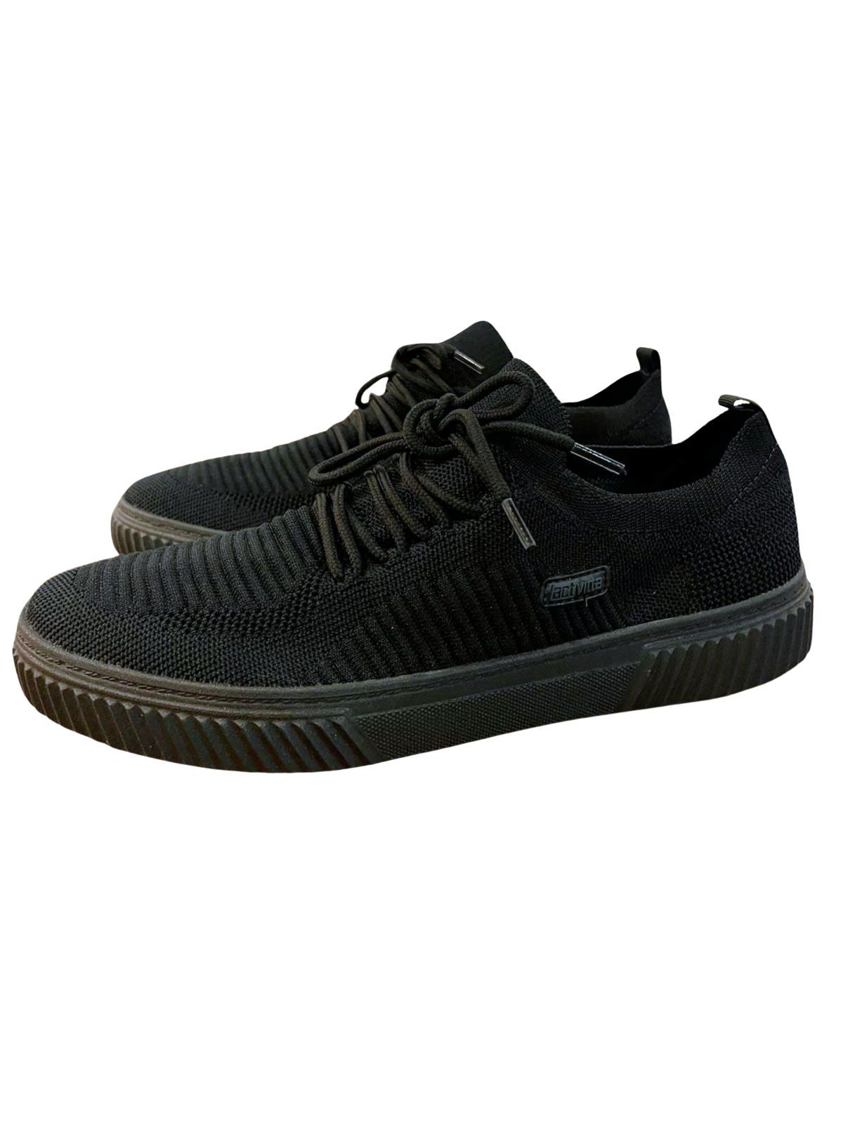 Tênis Activita Casual Knit Preto/Preto 4916418 - 6... - Teselli