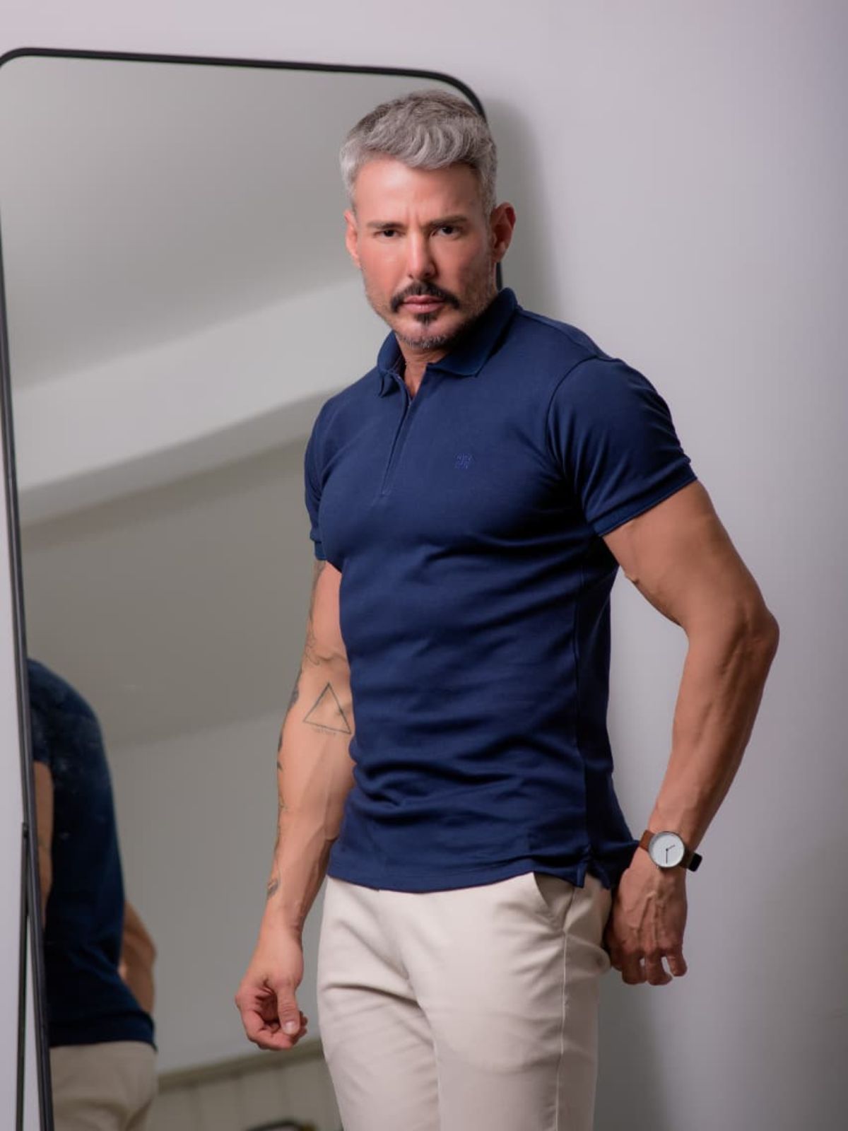 Camisa Gola Polo em Suedine Premium Oxing Marinho ... - Teselli