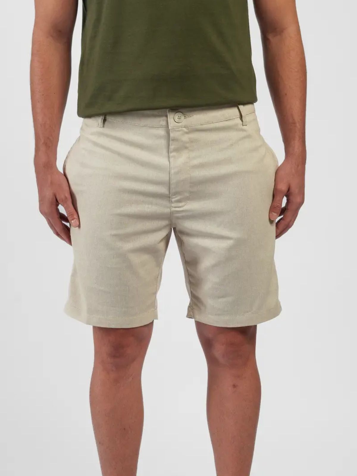 Bermuda em Linho Saka Bege BE82502 - 65794 - Teselli