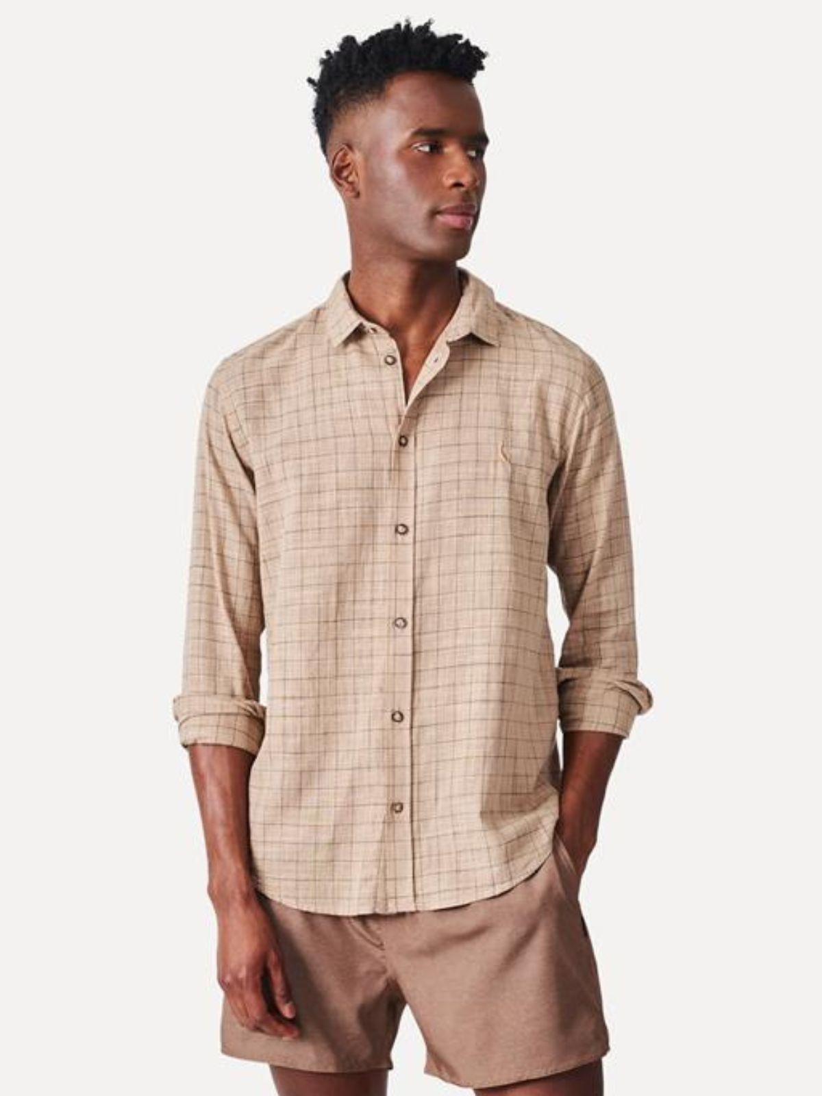 Camisa M/L Reserva Xadrez Camp Khaki 81932 Khaki -... - Teselli