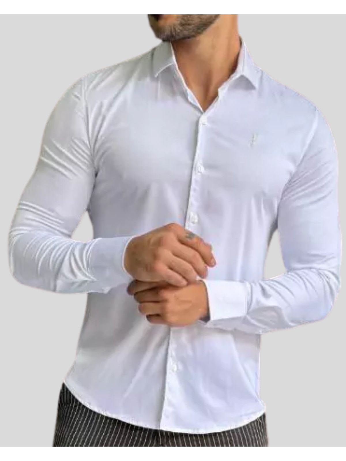 Camisa Social zikani Fibra de Bambu Branco 00748 -... - Teselli