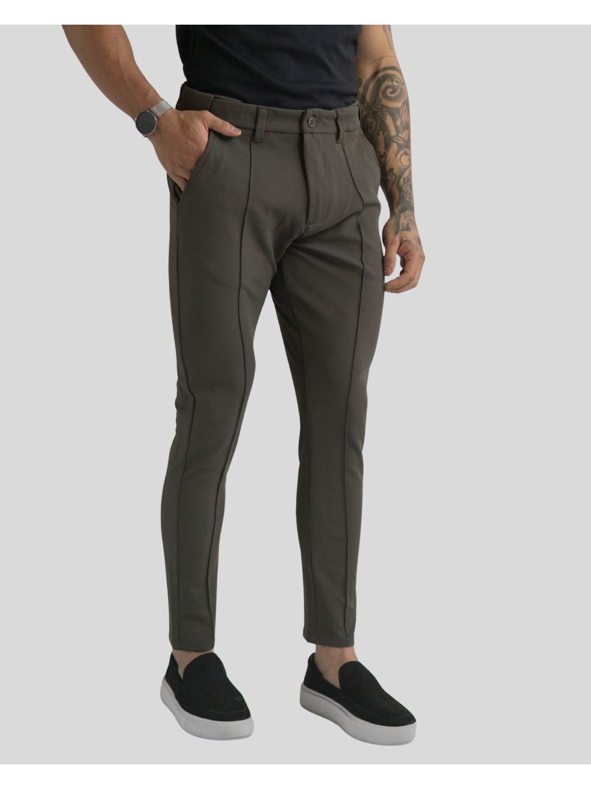 Calça Alfaiataria Skinny OXN Ponto Roma Verde 2506... - Teselli