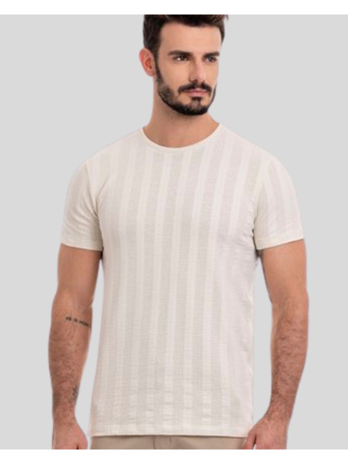 Camiseta Textura Drazo Lohan Areia 221017 - 63869 - Teselli