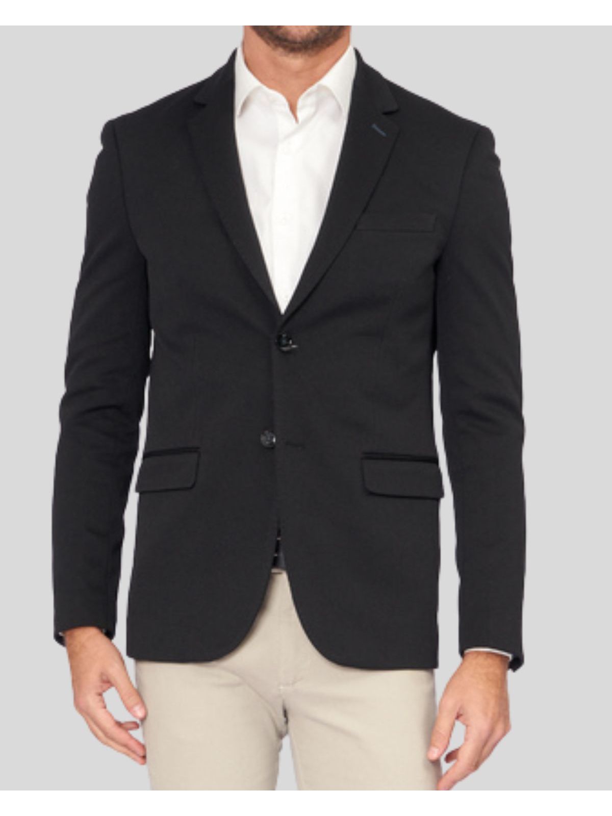 Blazer em Malha Cotton Resumo Preto 1689 - 63938 - Teselli