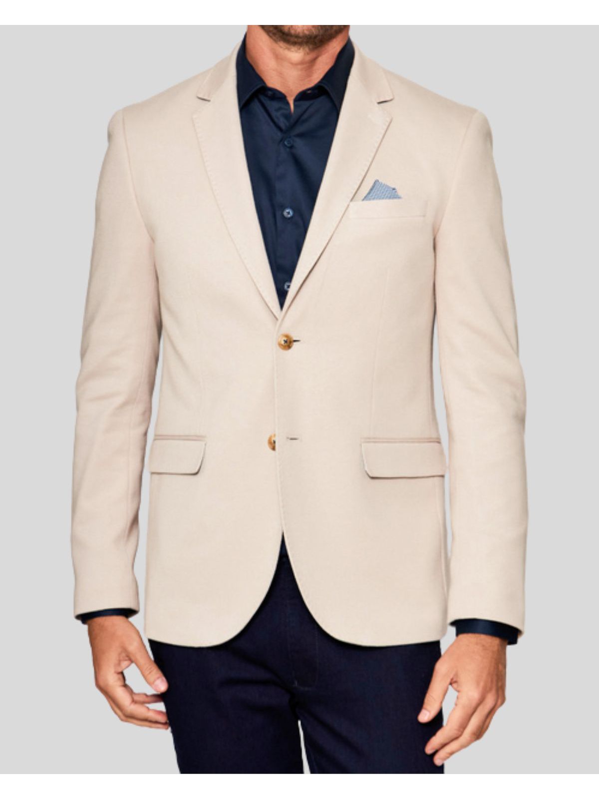 Blazer em Malha Cotton Resumo Areia 1873 - 63932 - Teselli