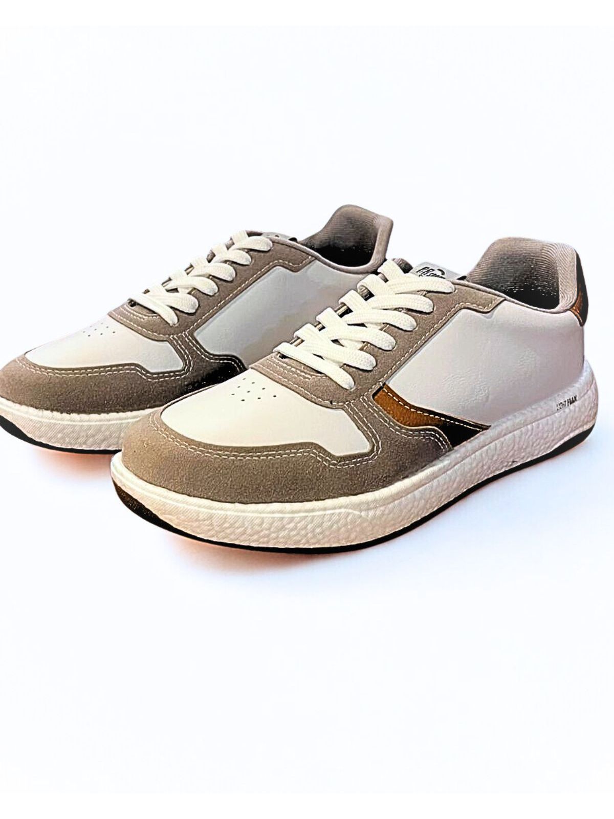 Tênis Casual Br Sport Solado Boost Branco/Camel 22... - Teselli