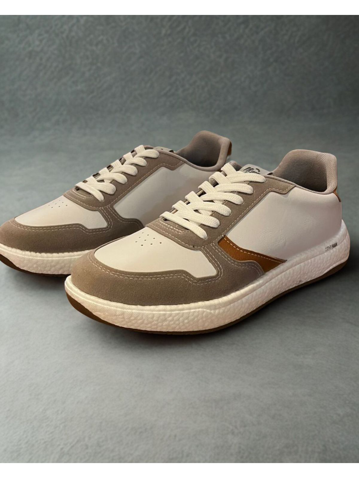 Tênis Casual Br Sport Solado Boost Branco/Camel 22... - Teselli