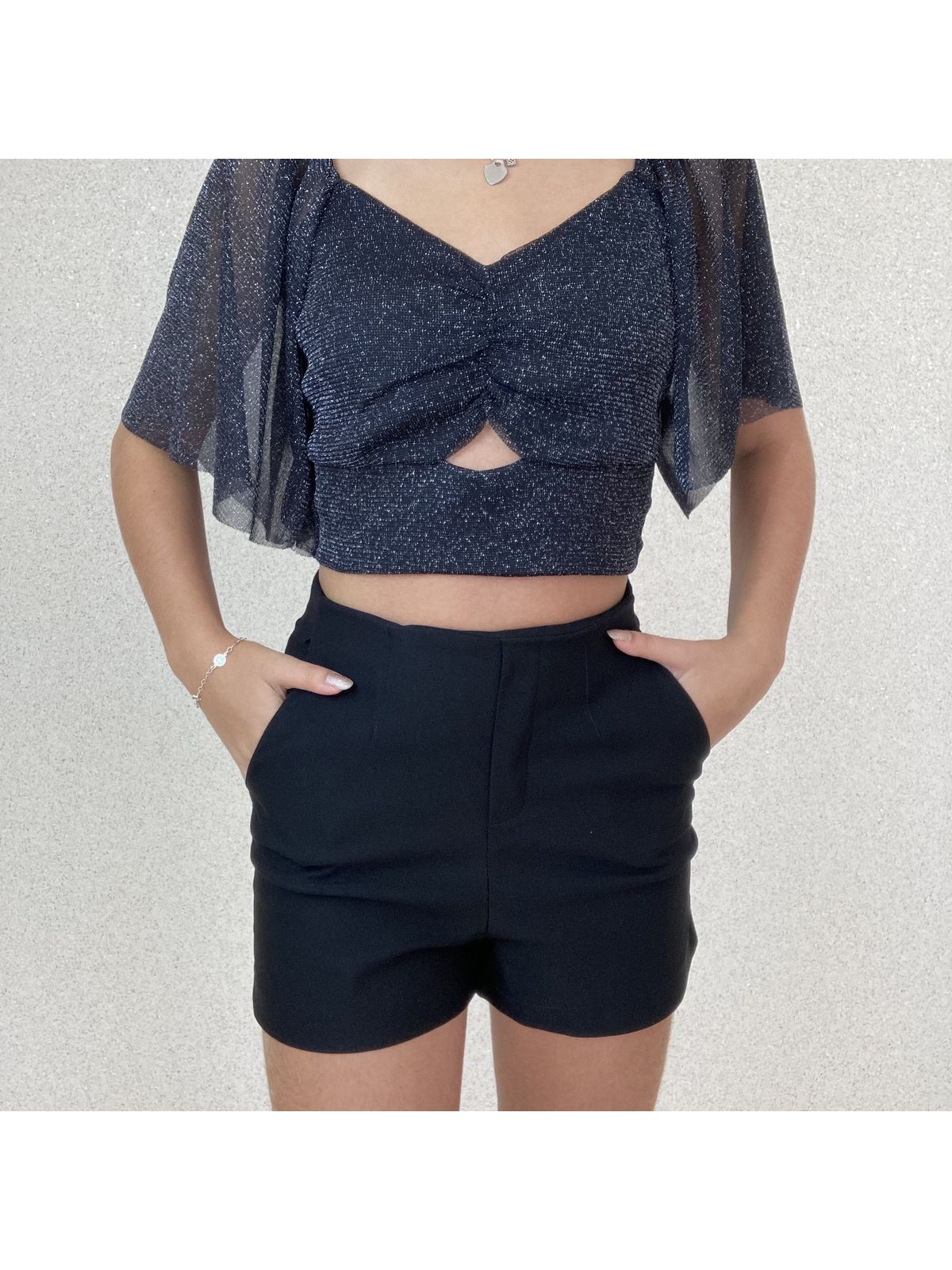 CROPPED BRILHO VAZADA