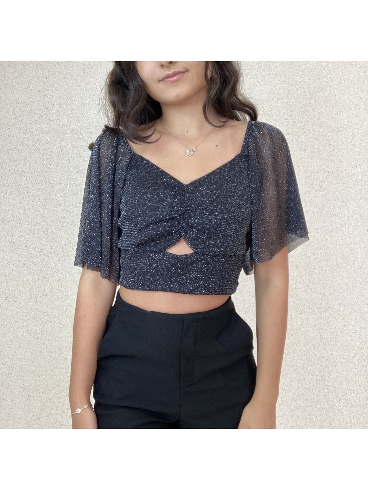 CROPPED BRILHO VAZADA