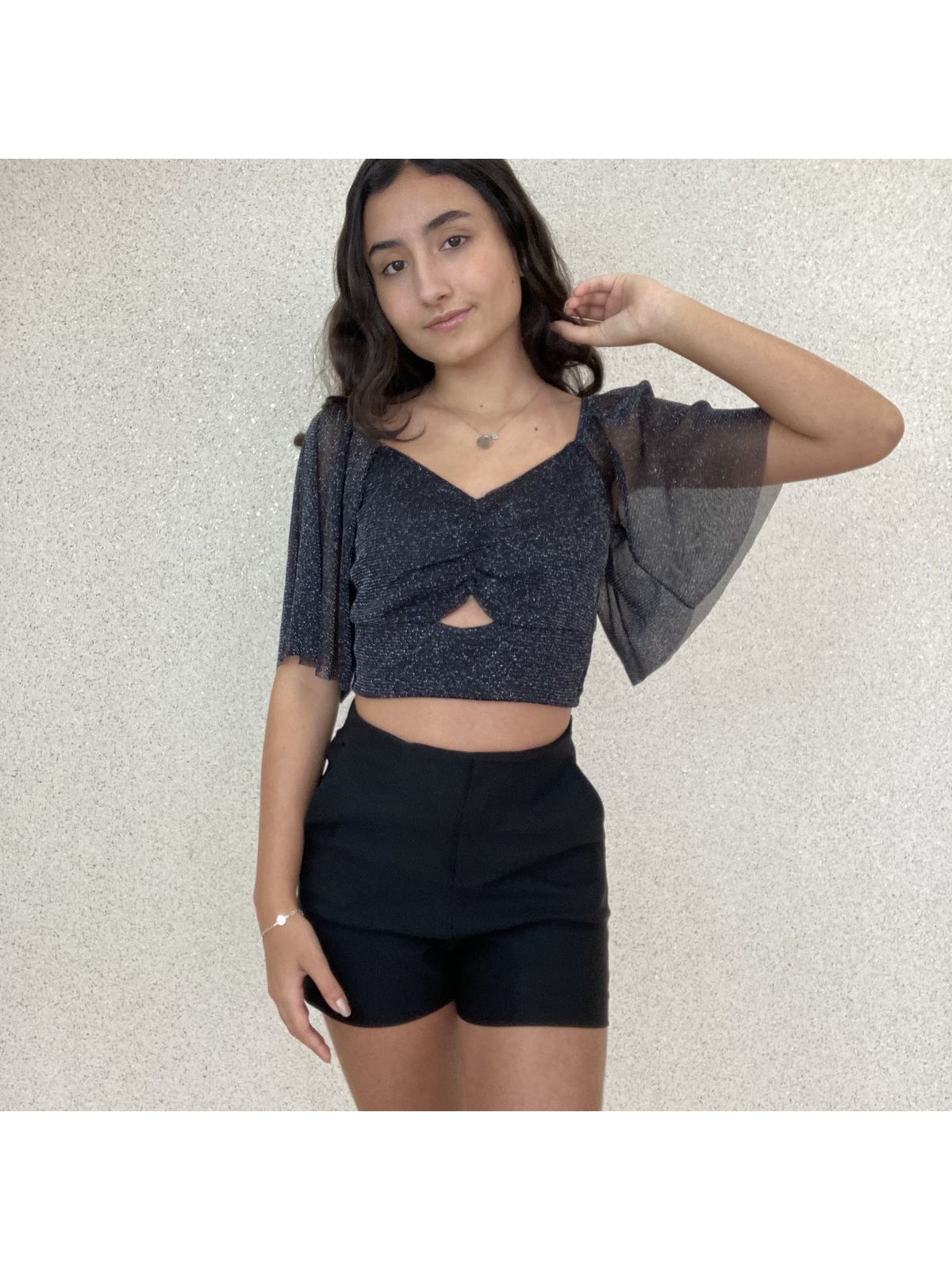 CROPPED BRILHO VAZADA