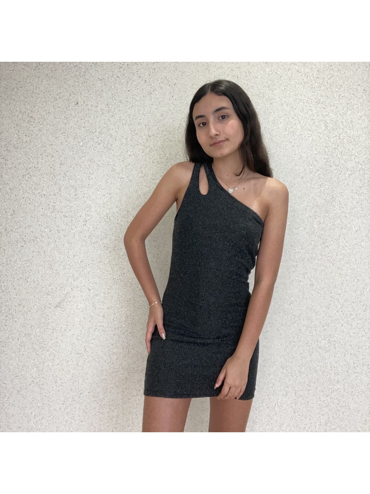 Vestido Um Ombro Lurex