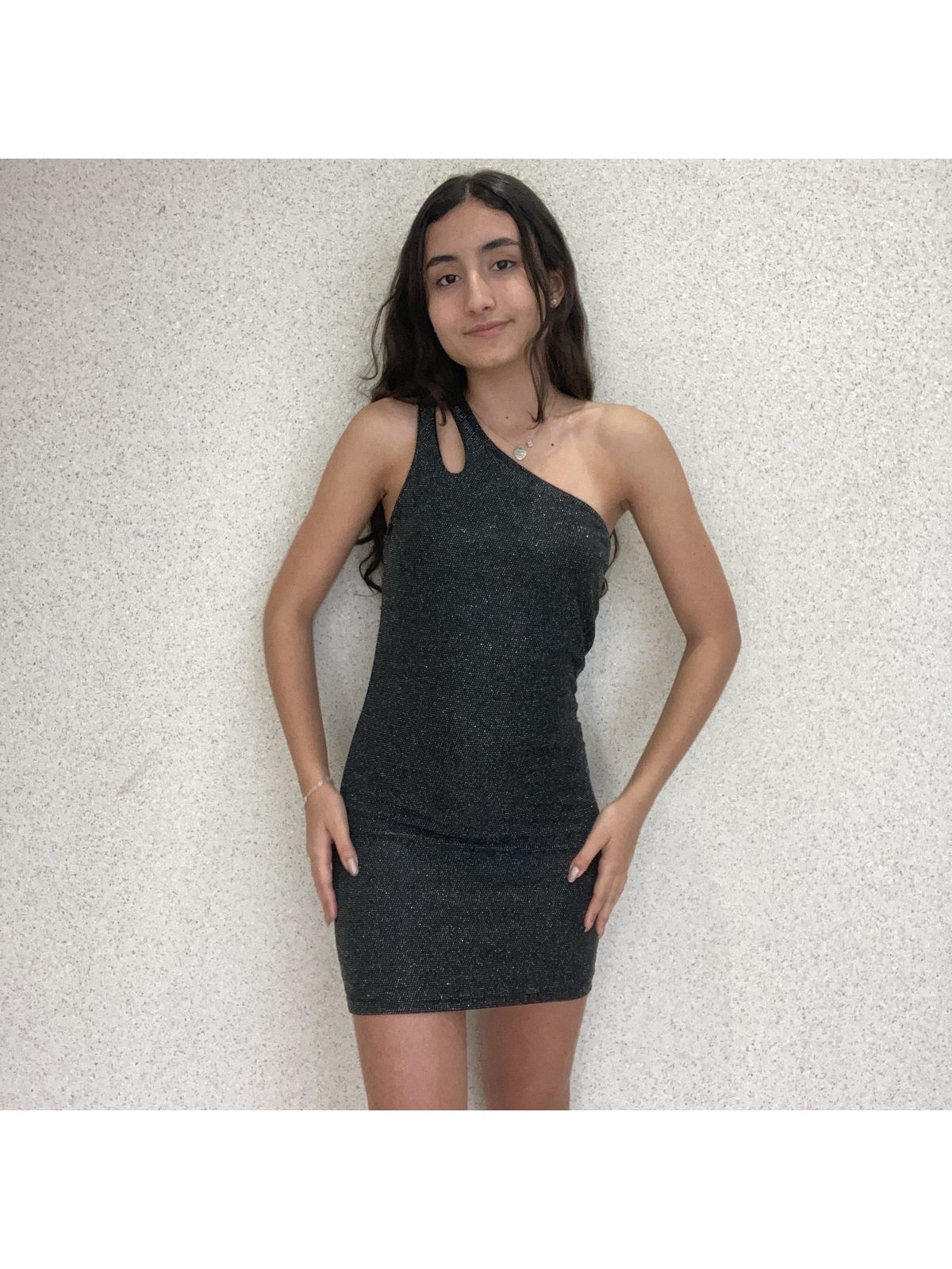 Vestido Um Ombro Lurex