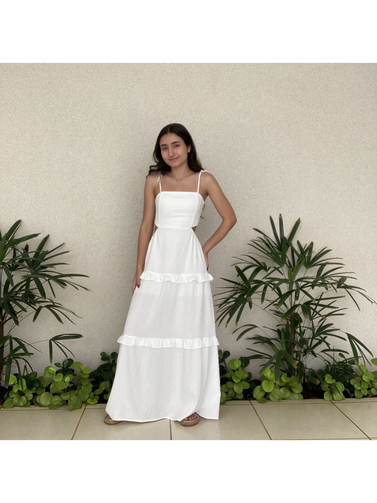 VESTIDO LONGO BABADOS - TokTeen