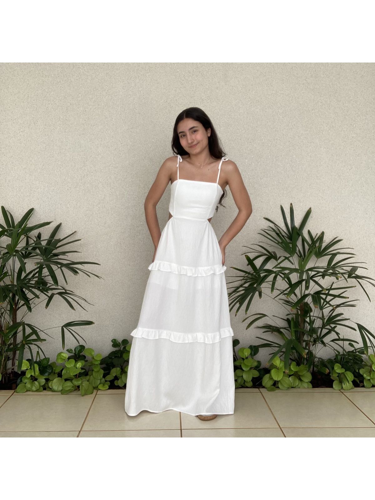 VESTIDO LONGO BABADOS