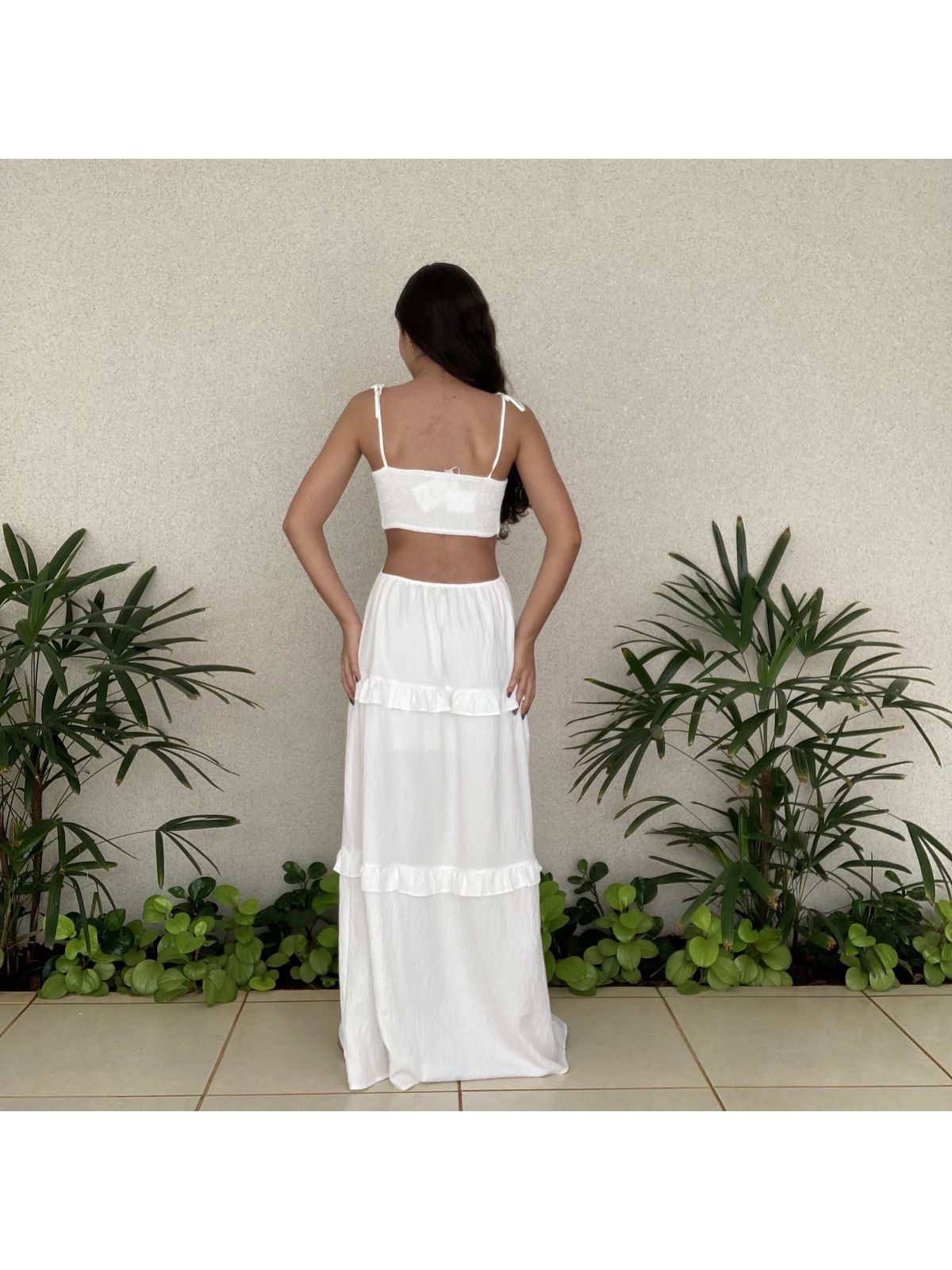 VESTIDO LONGO BABADOS