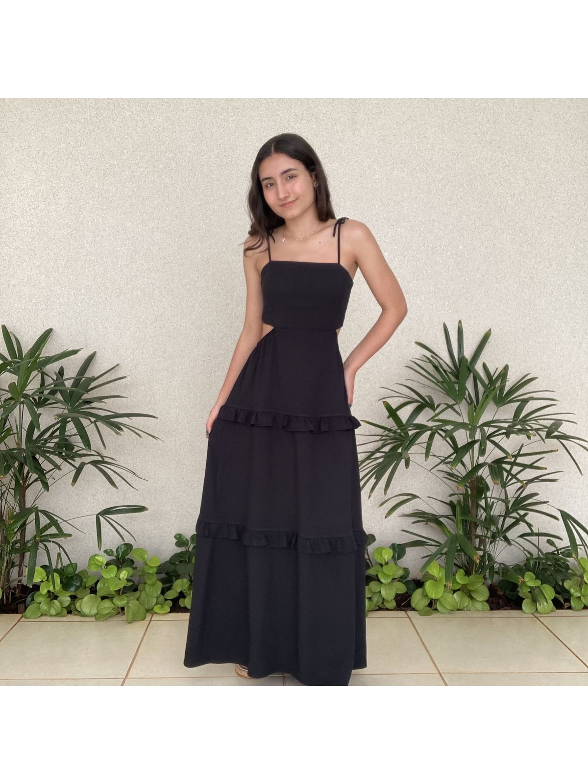 VESTIDO LONGO BABADOS