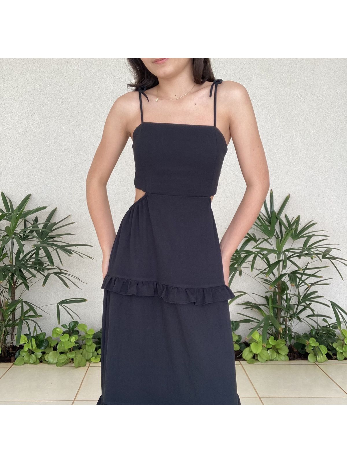 VESTIDO LONGO BABADOS