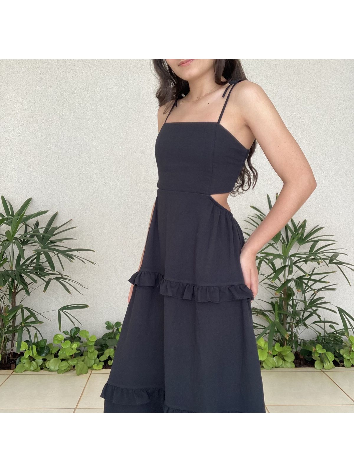 VESTIDO LONGO BABADOS