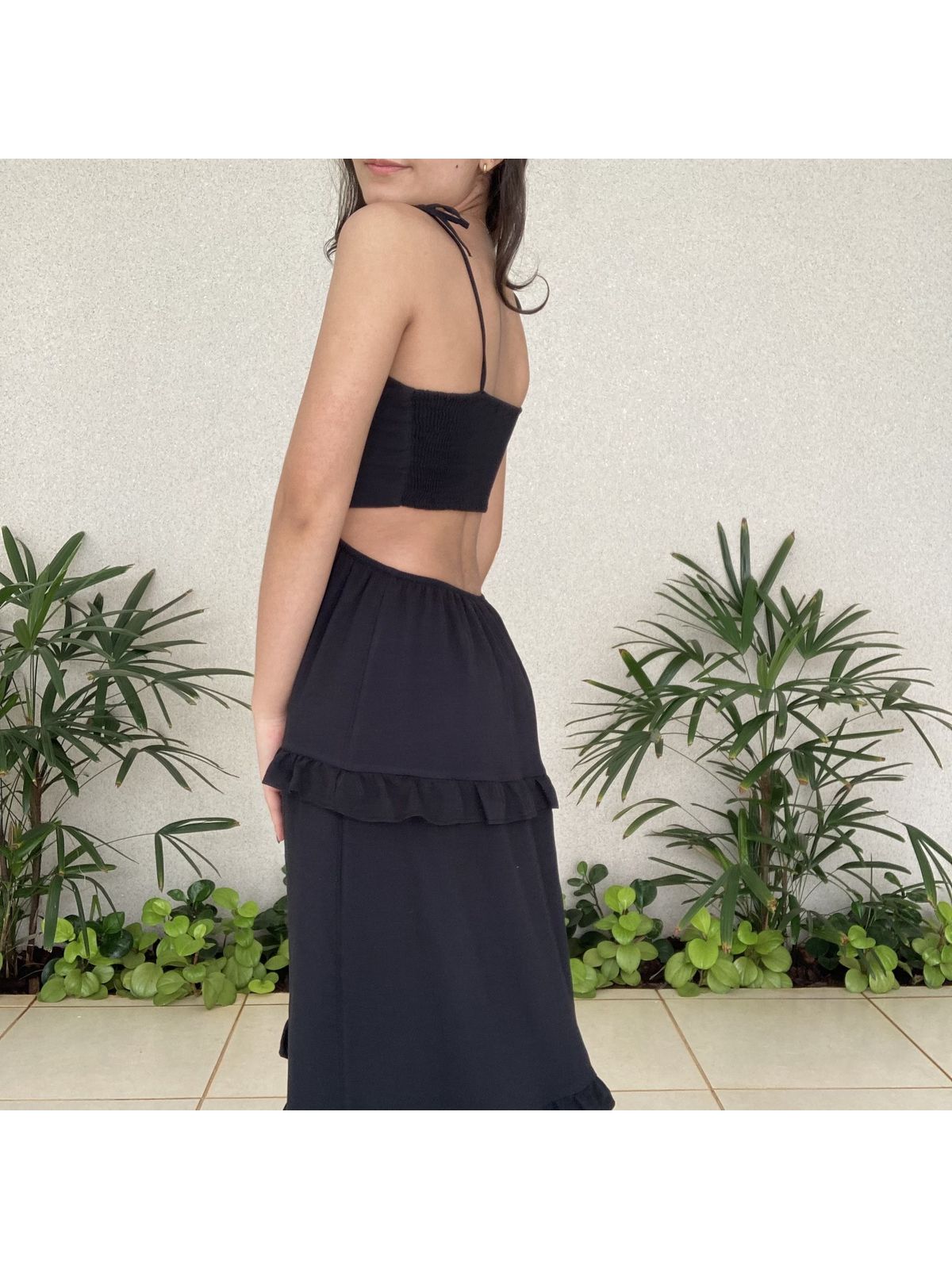 VESTIDO LONGO BABADOS