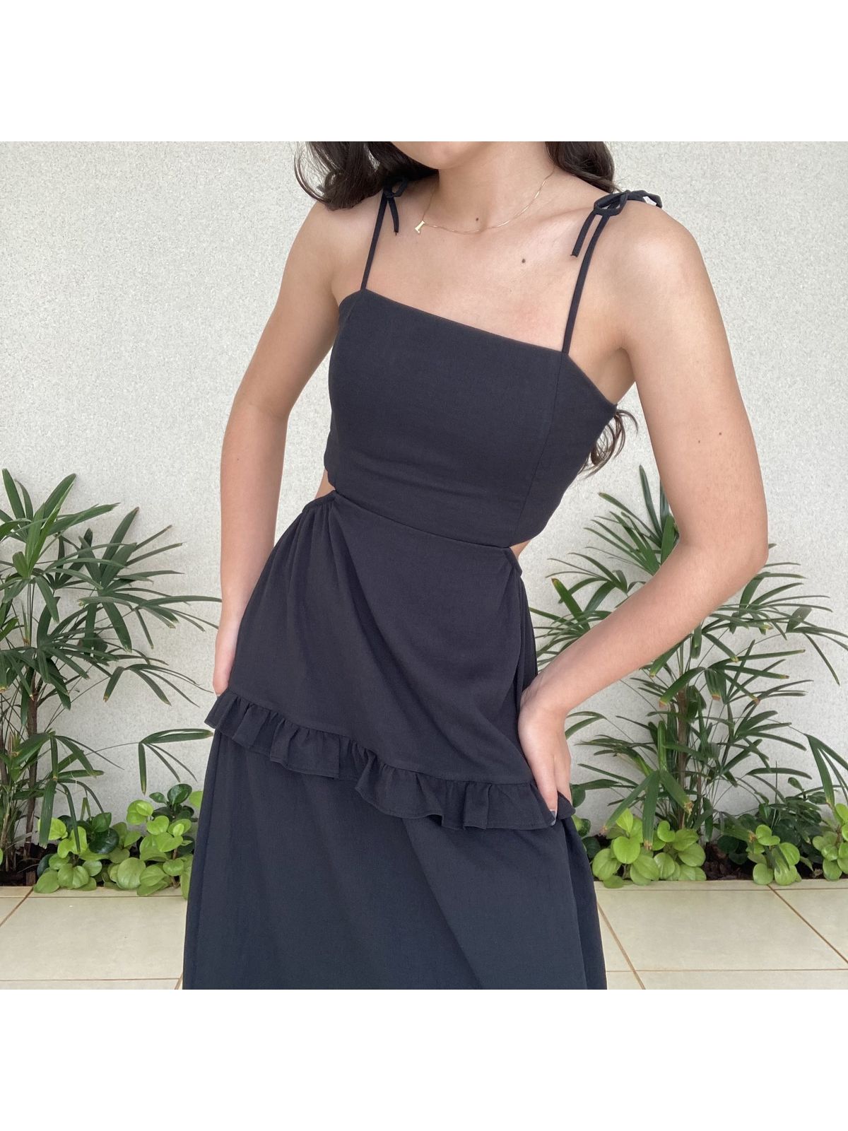 VESTIDO LONGO BABADOS