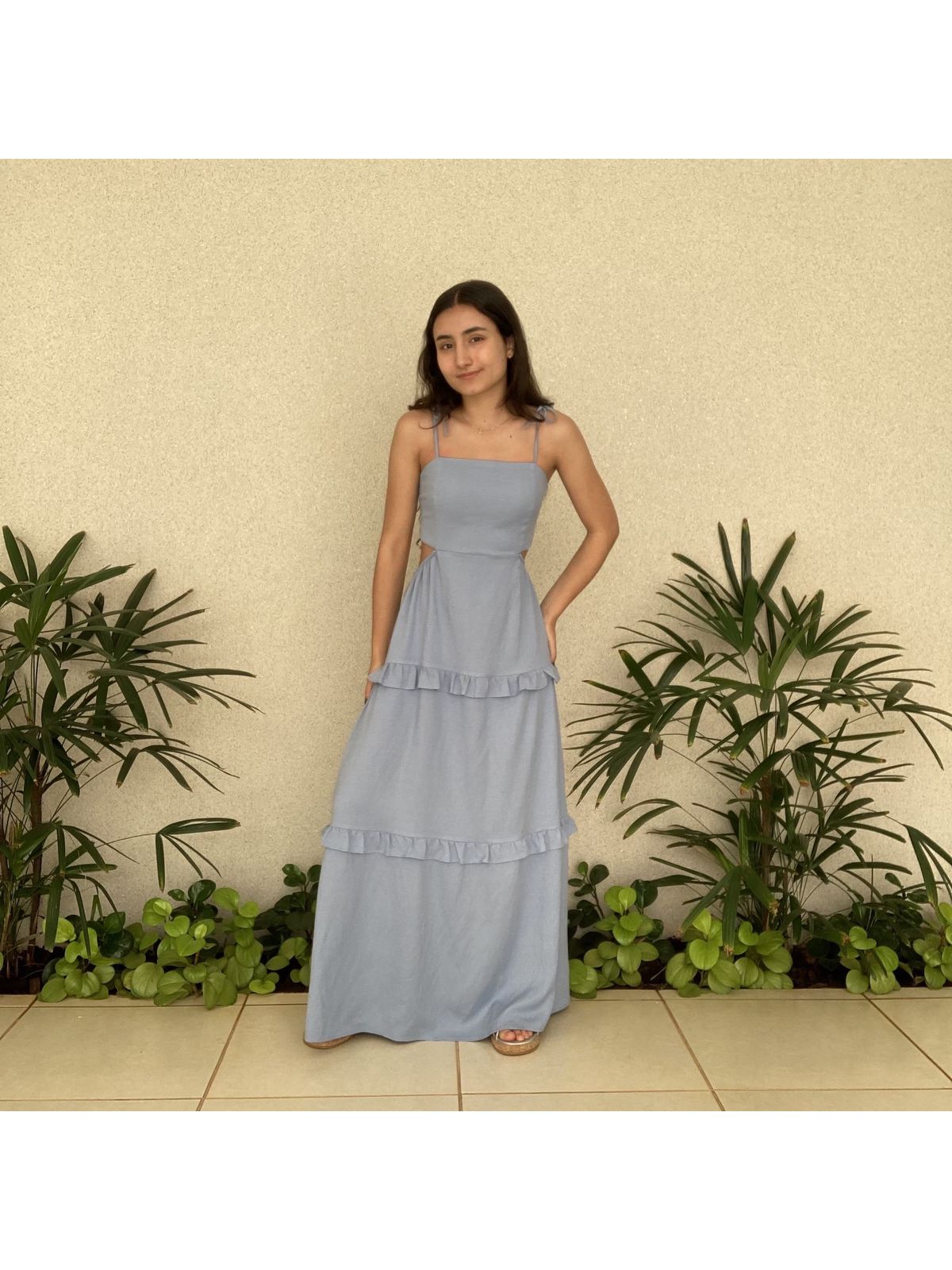 VESTIDO LONGO BABADOS