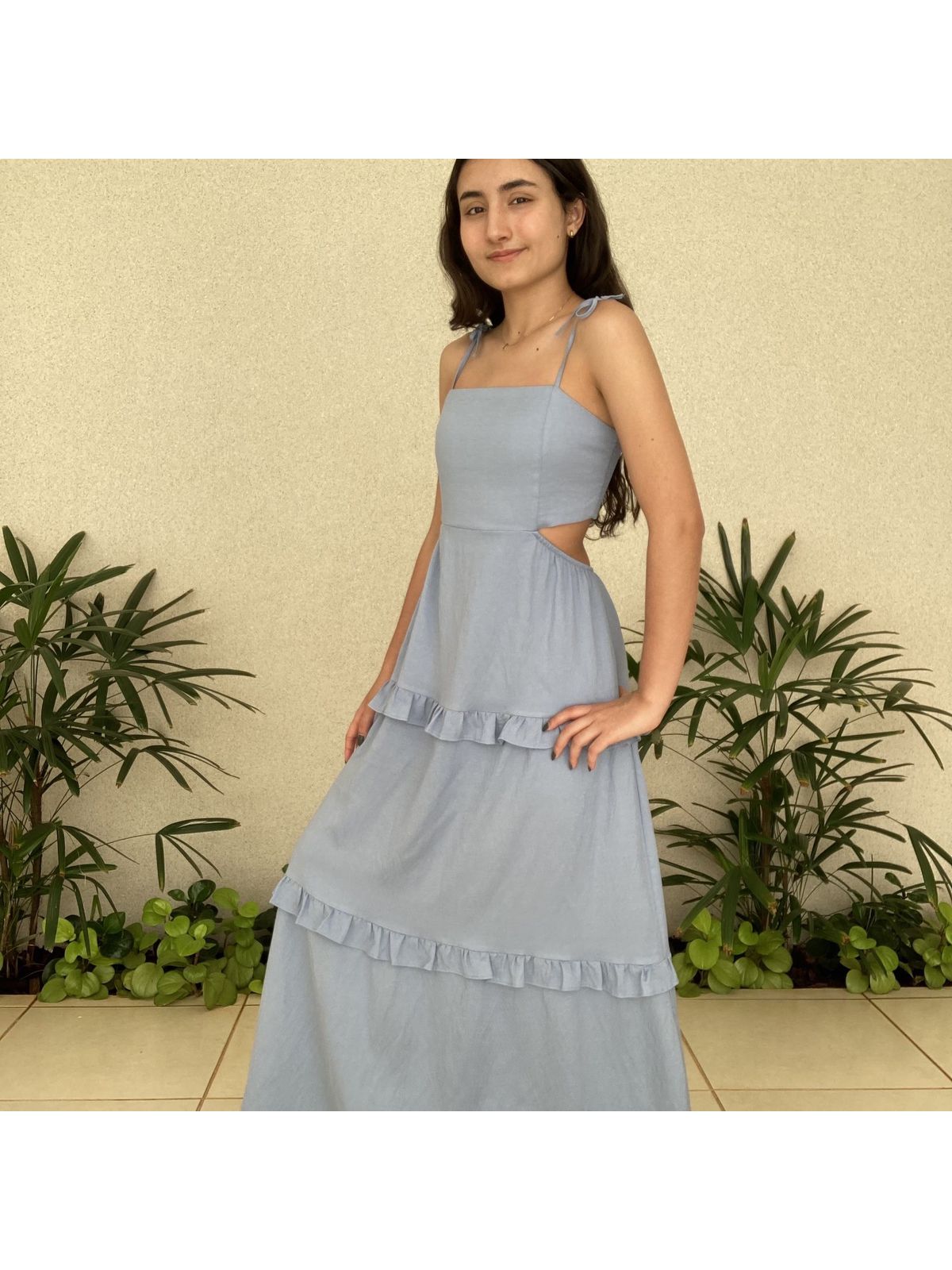 VESTIDO LONGO BABADOS