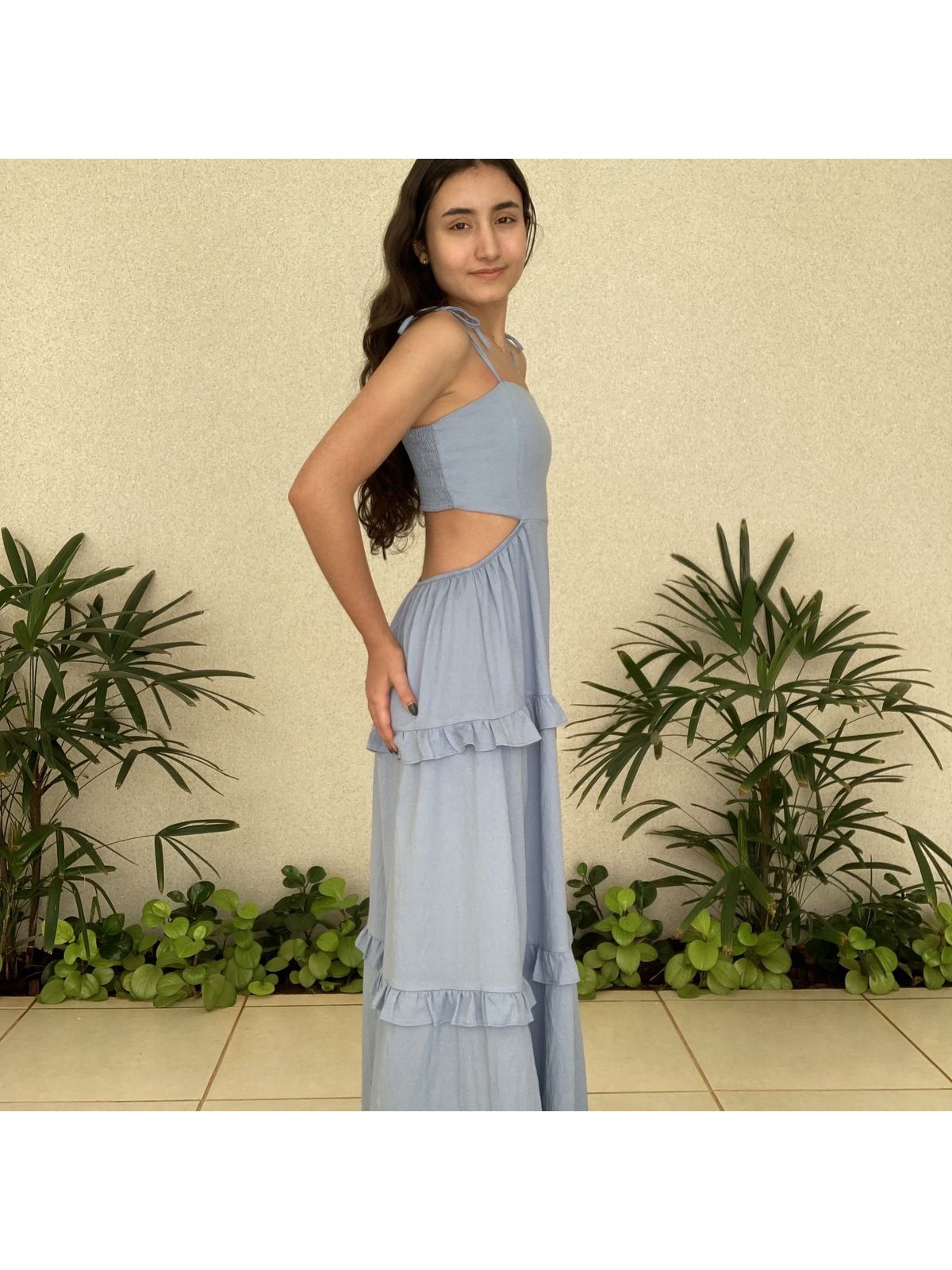 VESTIDO LONGO BABADOS