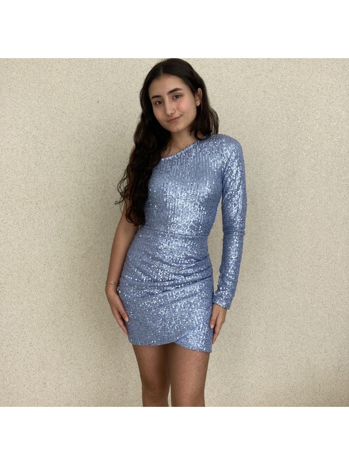 Vestido Paetê Com Franzido - TokTeen