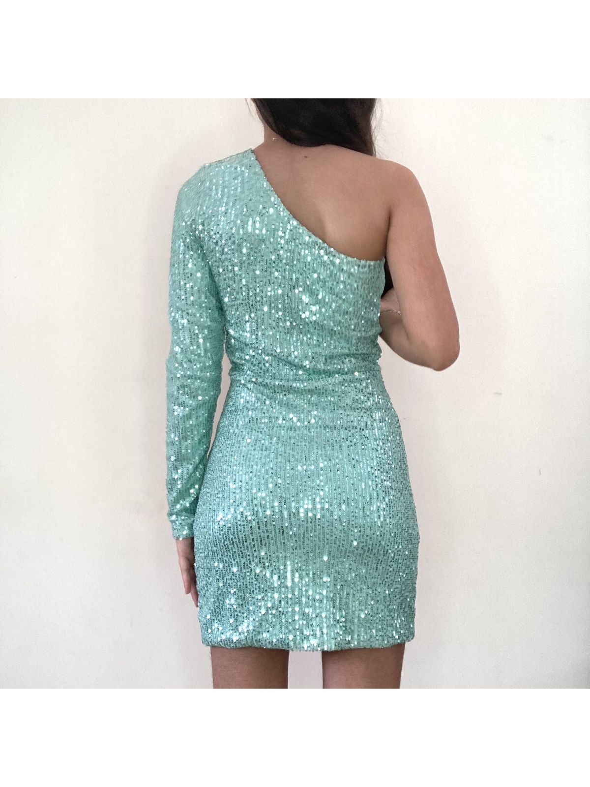 Vestido Paetê Com Franzido