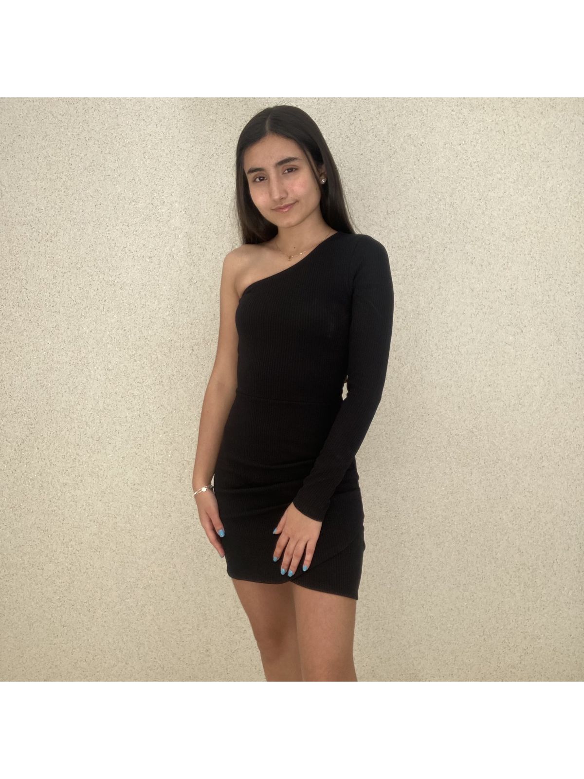 Vestido Malha Canelada Manga longa