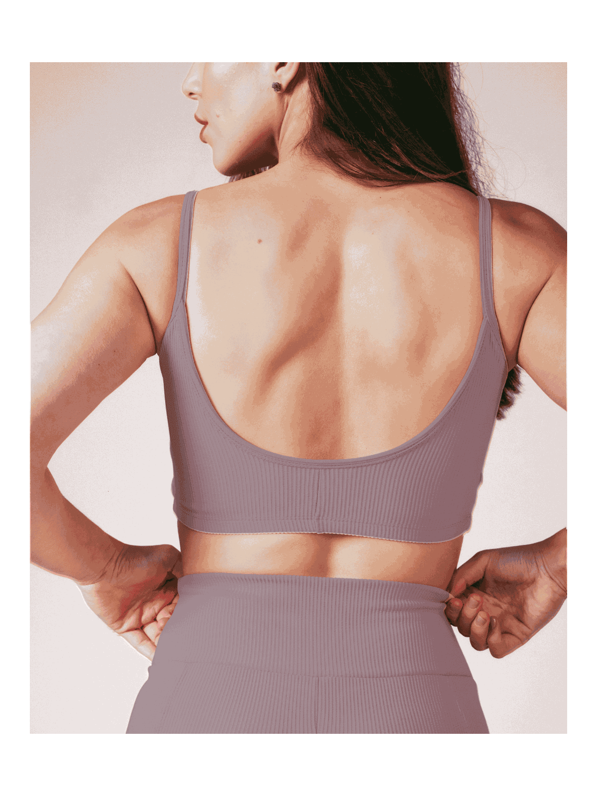 Top Canelado Fitness Feminino Anamadu Lilás