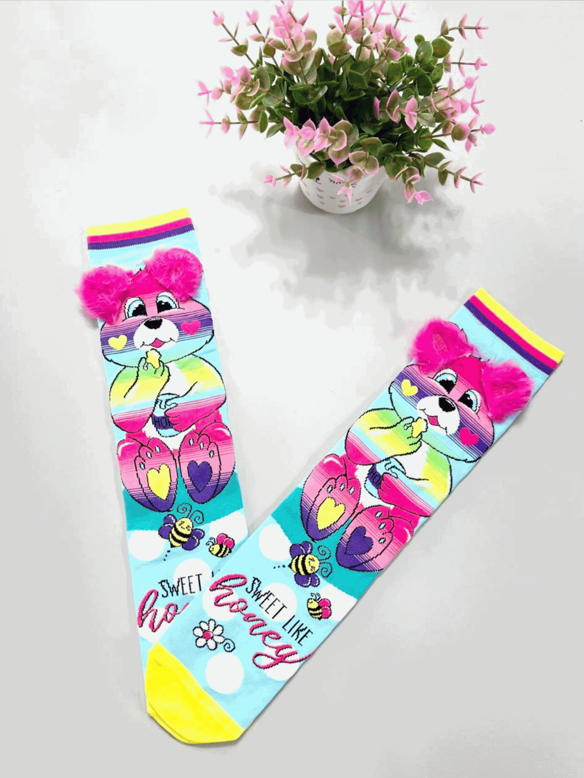 Meia Divertida Infantil de Ursinho - Isa Cintra Moda Infantil