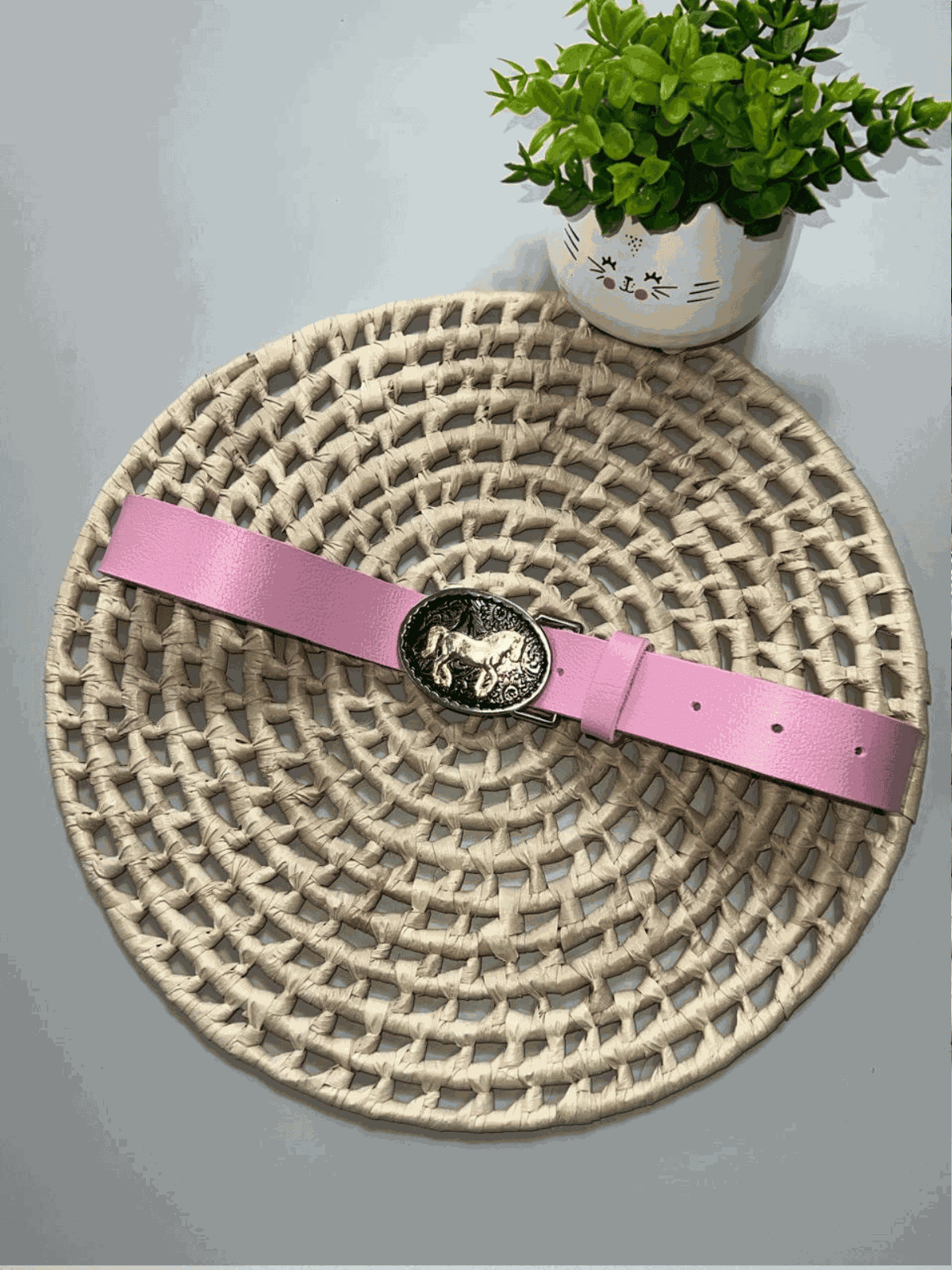 Cinto Fivela Cavalo Rosa - Isa Cintra Moda Infantil