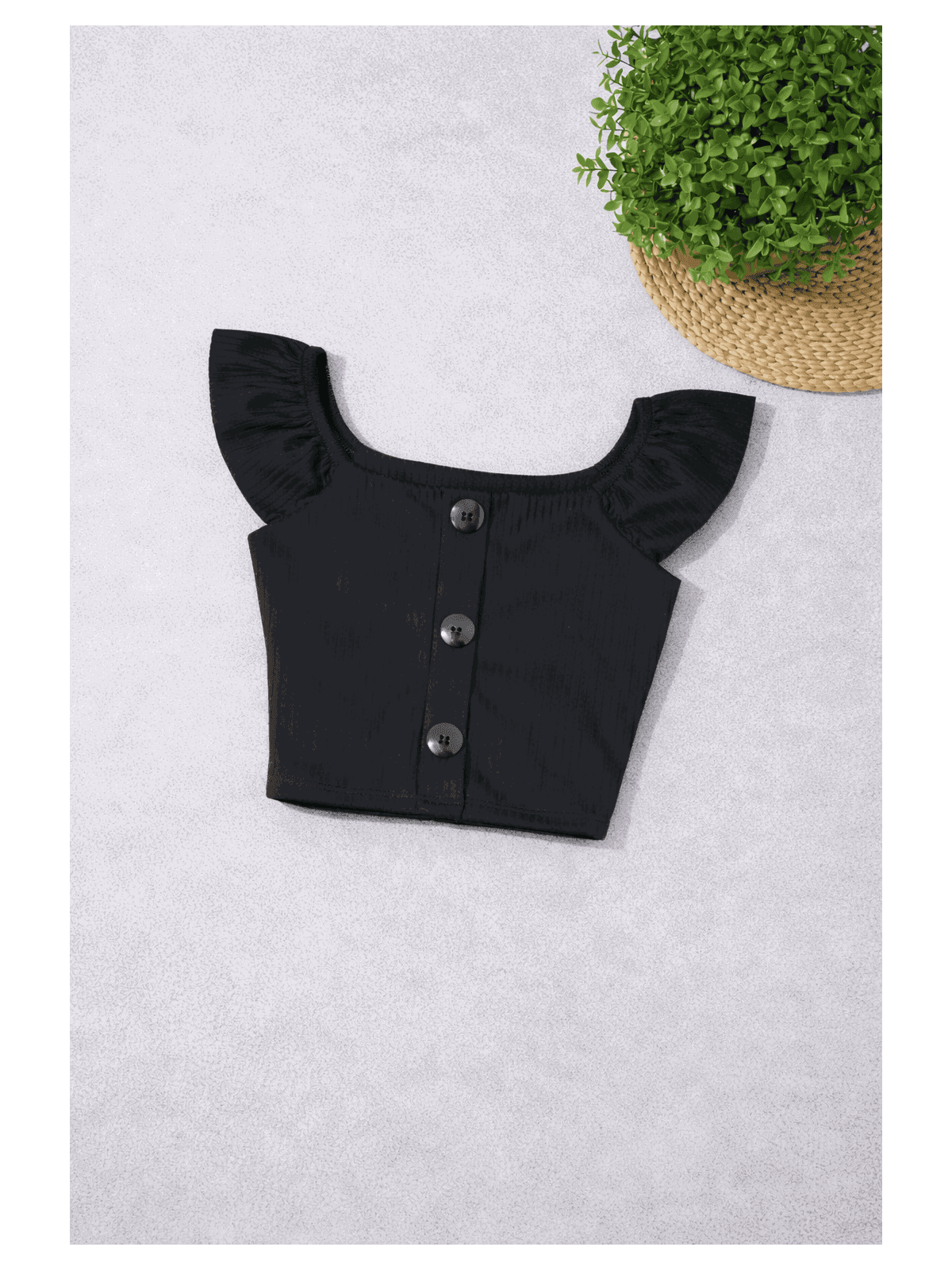 Cropped de Botão Preta - Isa Cintra Moda Infantil