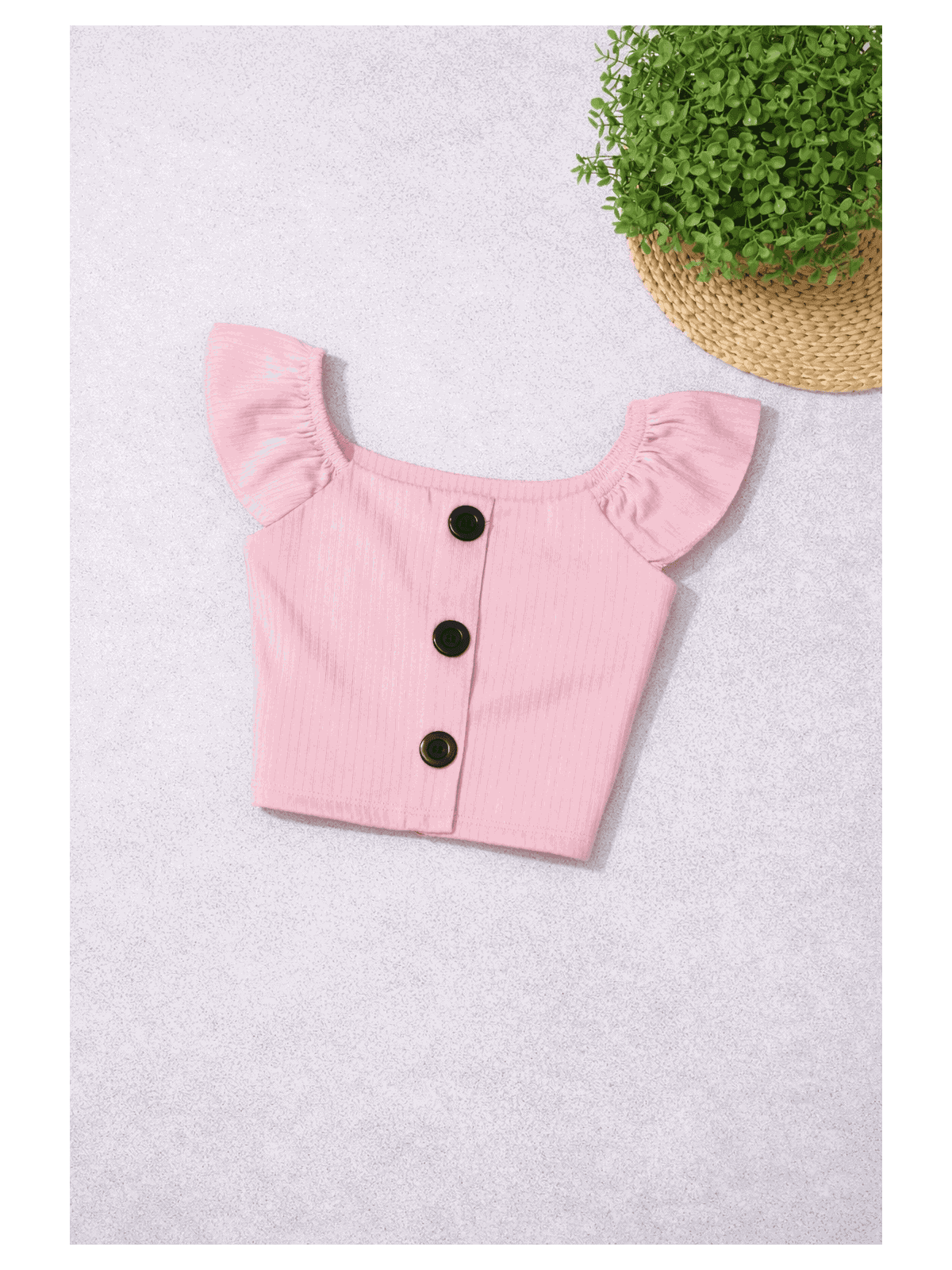 Cropped de Botão Rosa - Isa Cintra Moda Infantil