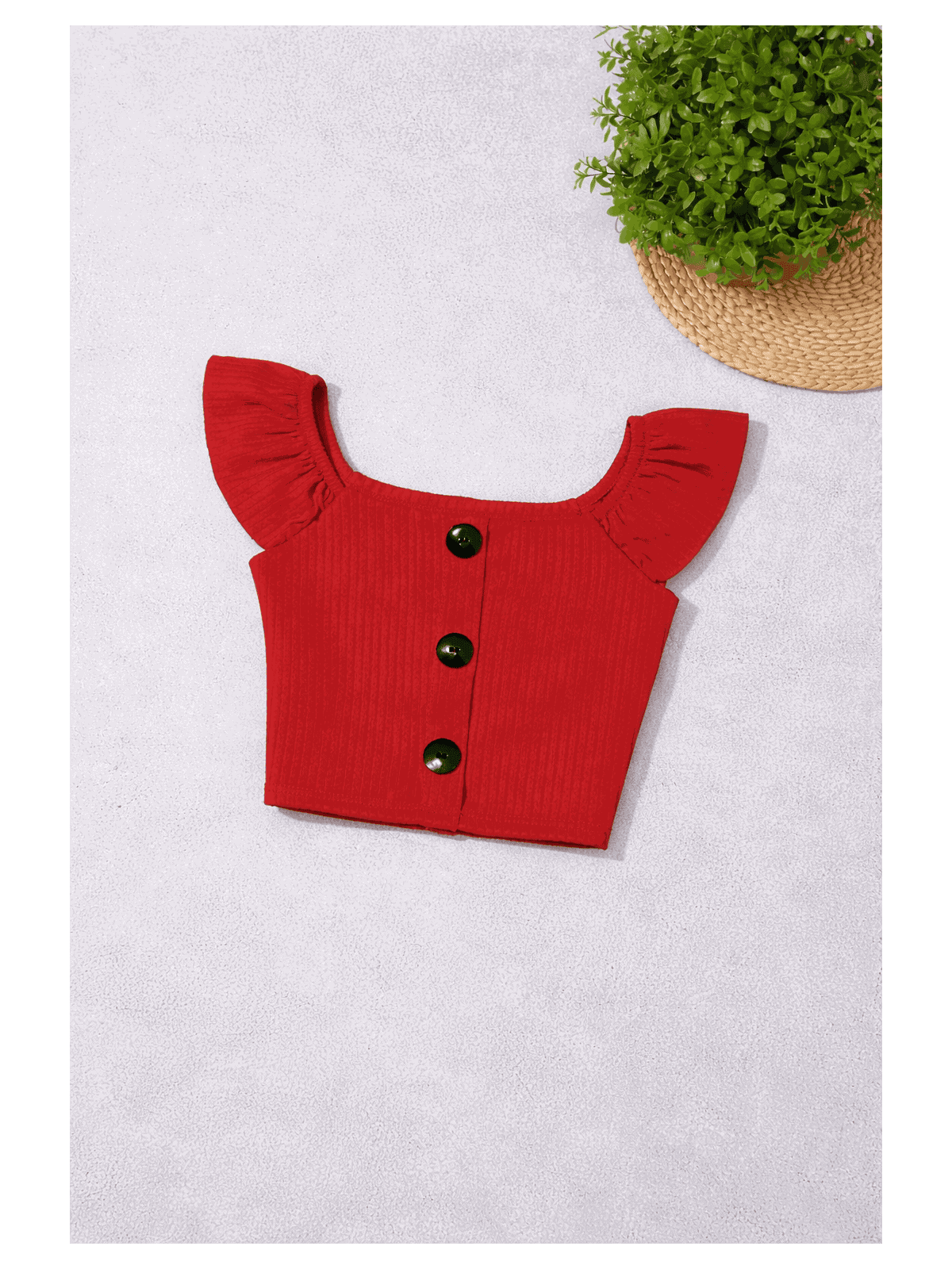 Cropped de Botão Vermelho - Isa Cintra Moda Infantil