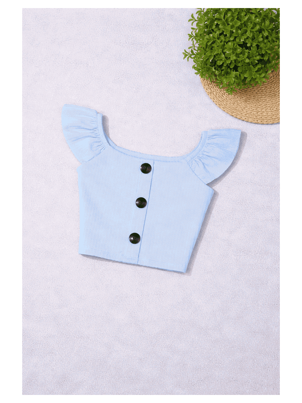 Cropped de Botão Azul - Isa Cintra Moda Infantil