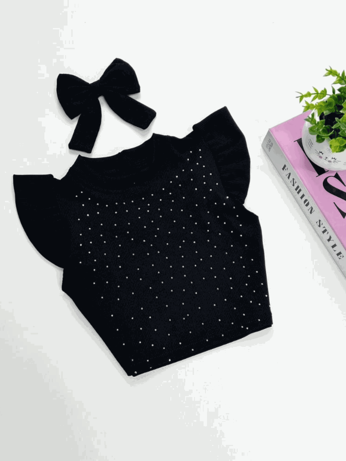 Blusa de Brilho Preta - Isa Cintra Moda Infantil