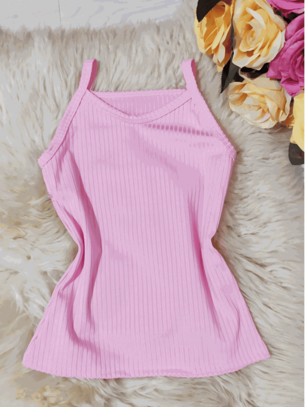 Blusa Feminina Regata Rosa Bebe - Isa Cintra Moda Infantil