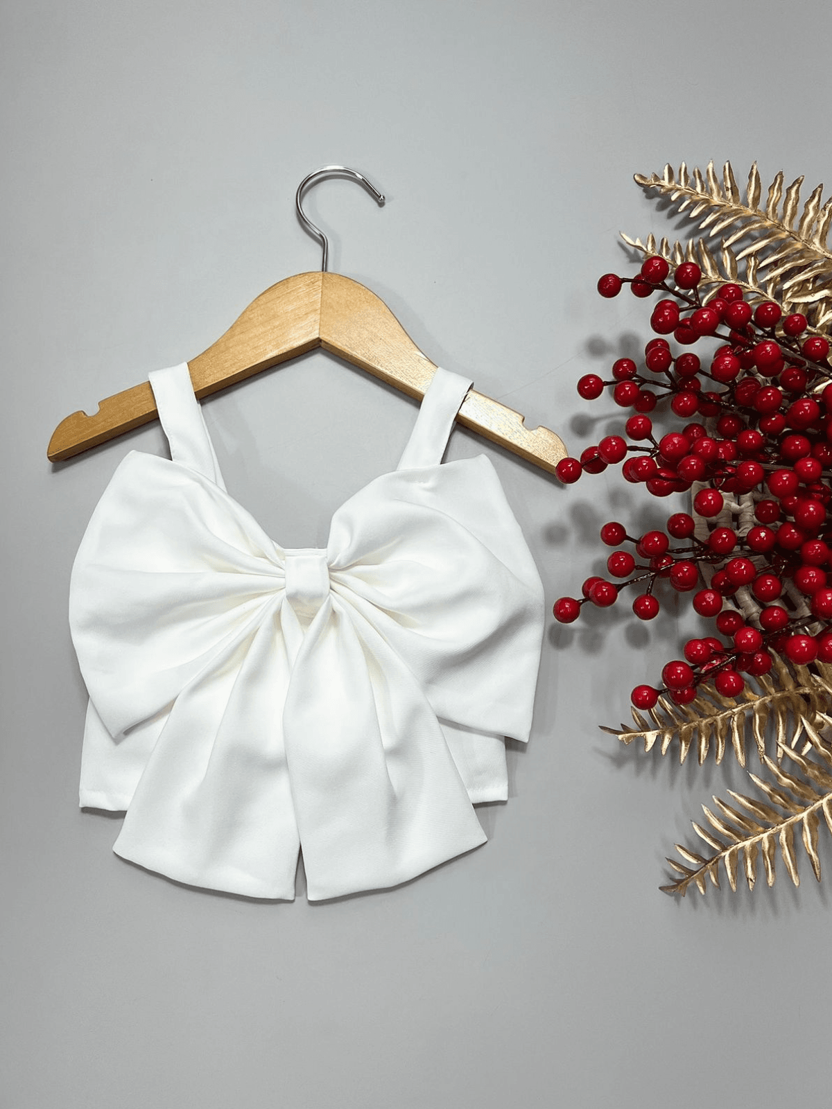 Cropped Laço Branco - Isa Cintra Moda Infantil