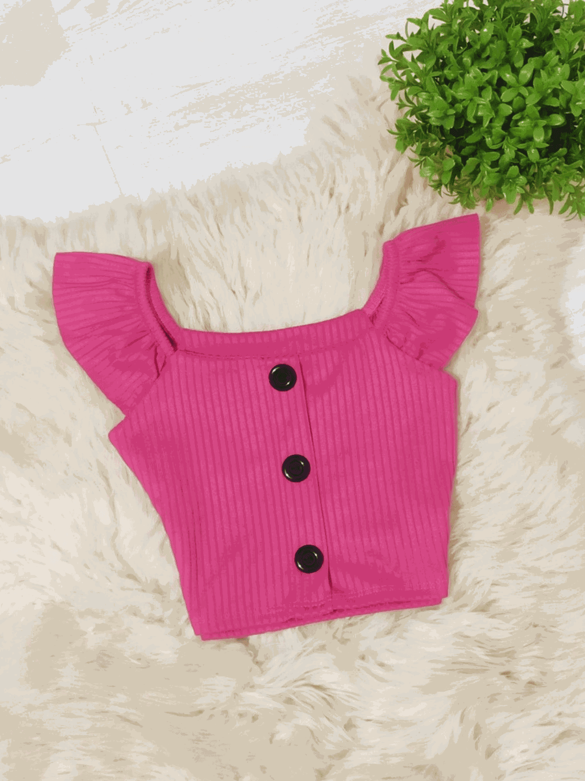 Cropped de Botão Pink - Isa Cintra Moda Infantil